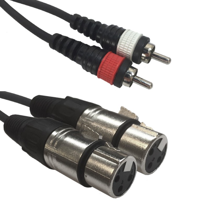 AC-2XF-2R/1,5 2 XLR female to 2 RCA1,5m Accu Cable